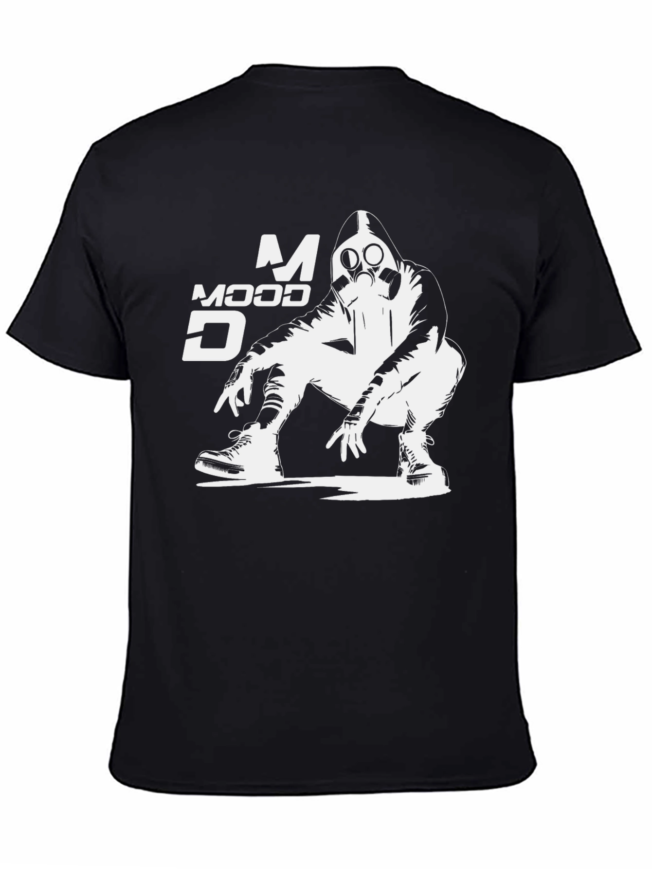 Mood Gas Mask Graphic Print Black T-Shirt