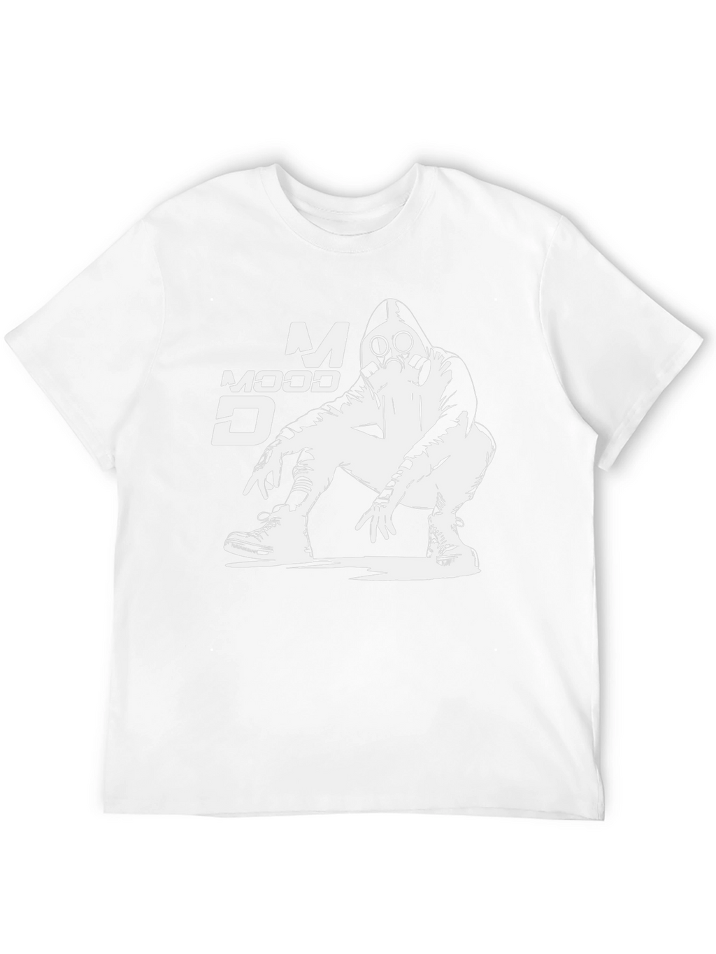 Mood Gas Mask Graphic Print Black T-Shirt