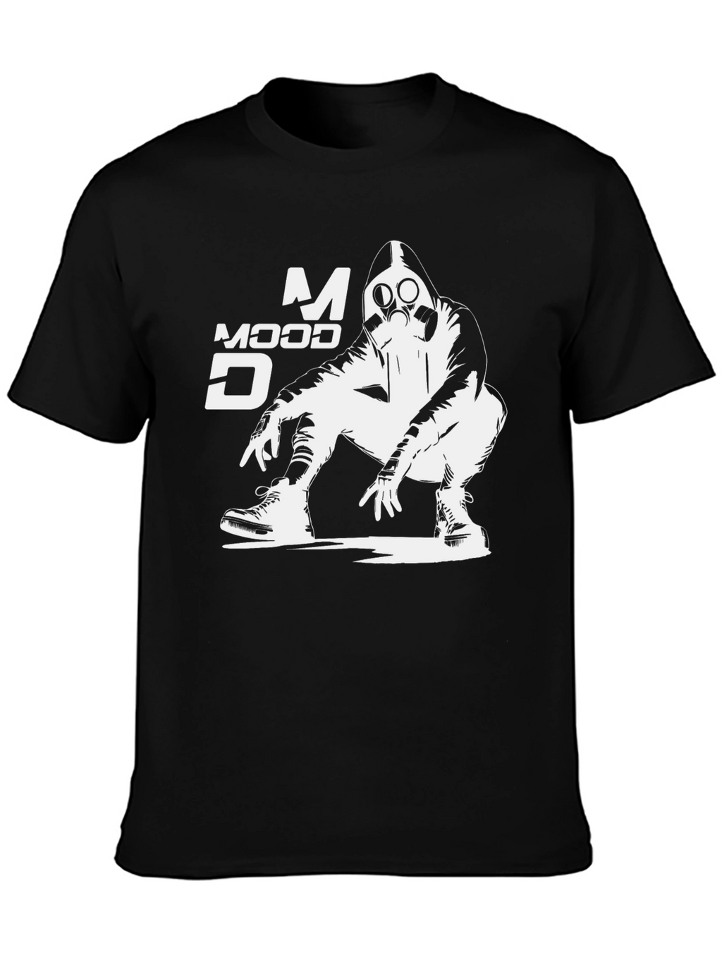Mood Gas Mask Graphic Print Black T-Shirt