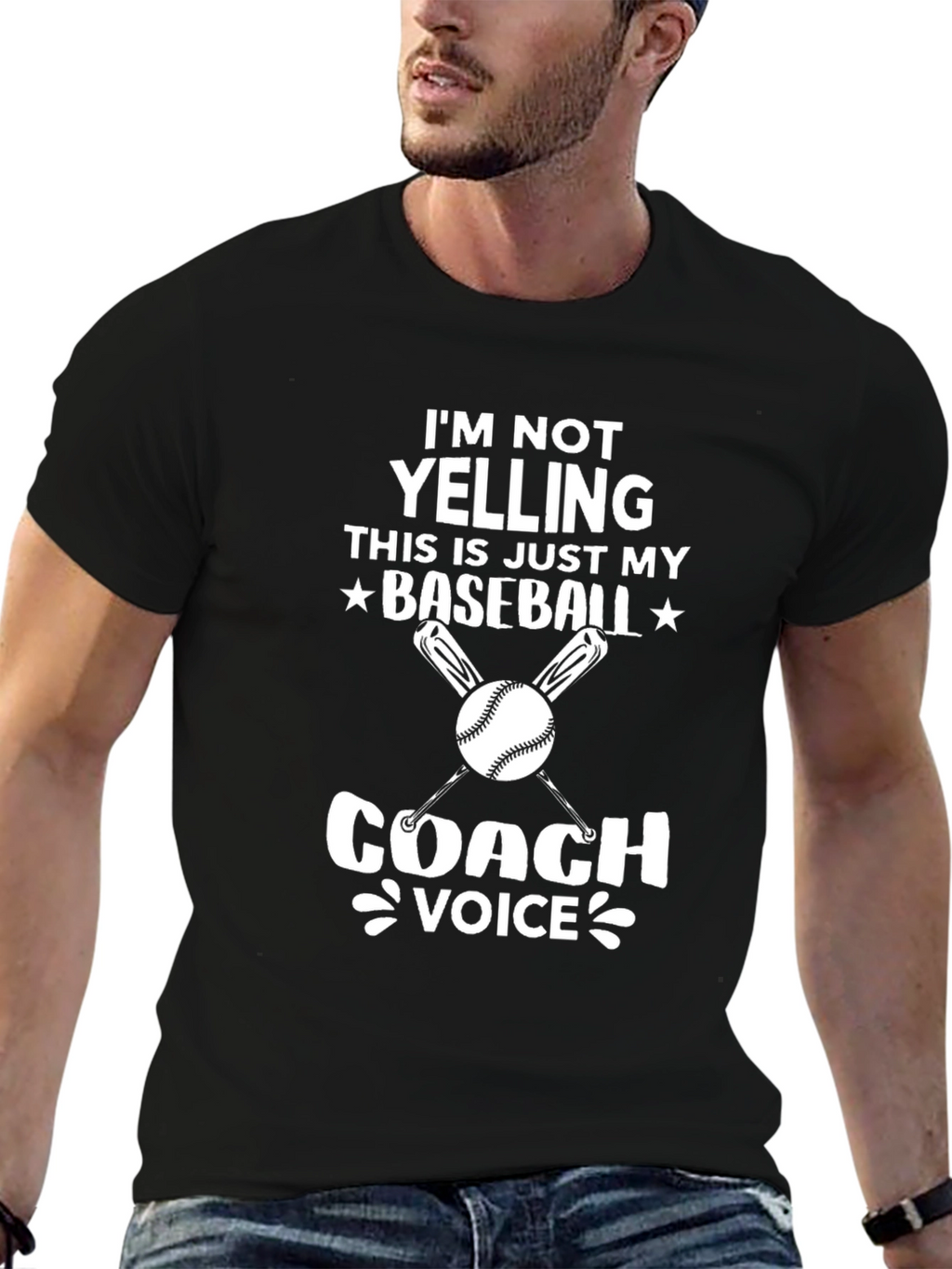 Baseball Coach T-Shirt - Im Not Yelling Tee