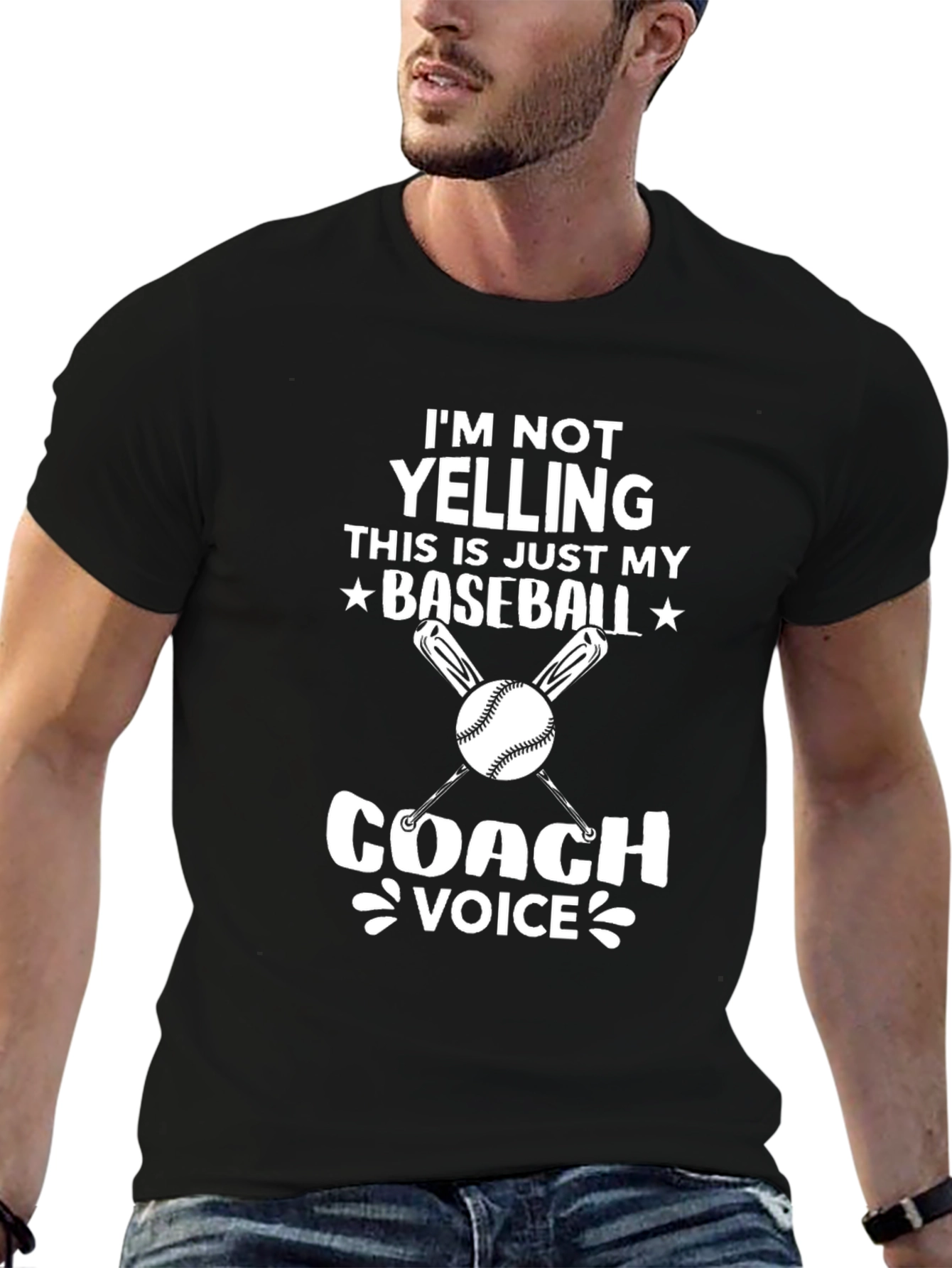Baseball Coach T-Shirt - Im Not Yelling Tee