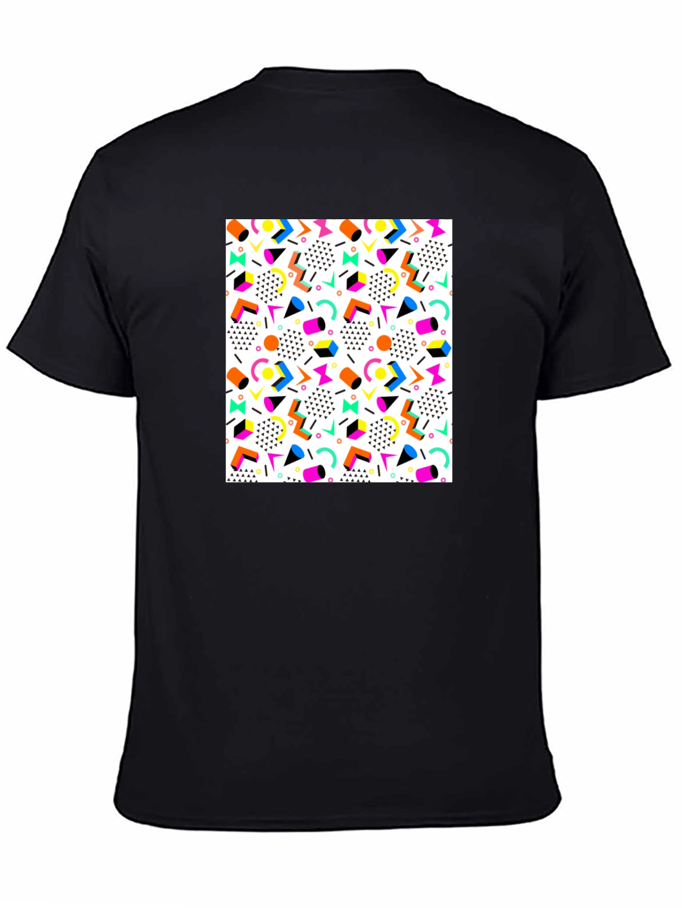 Retro Pattern Black T-Shirt