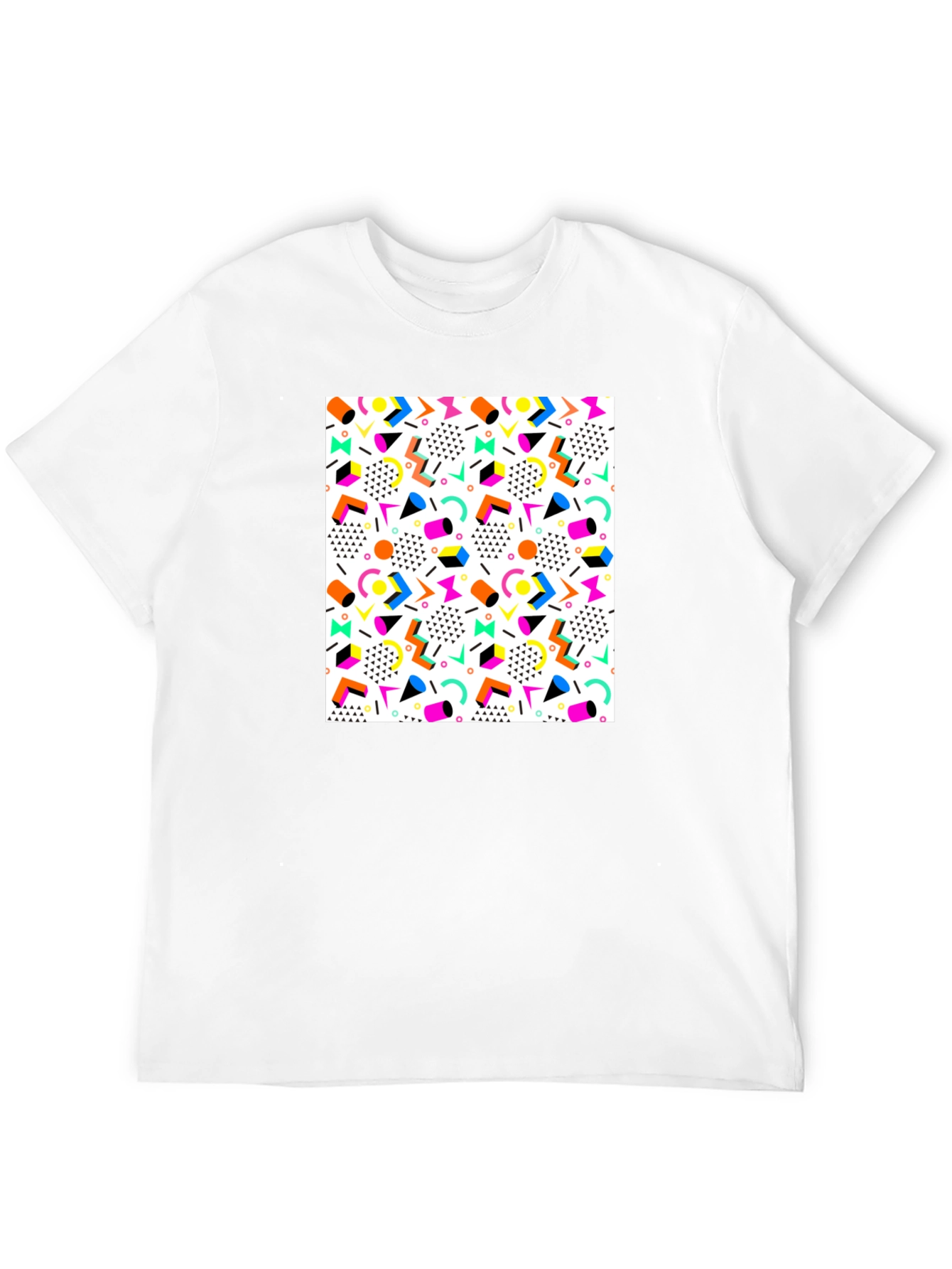 Retro Pattern Black T-Shirt