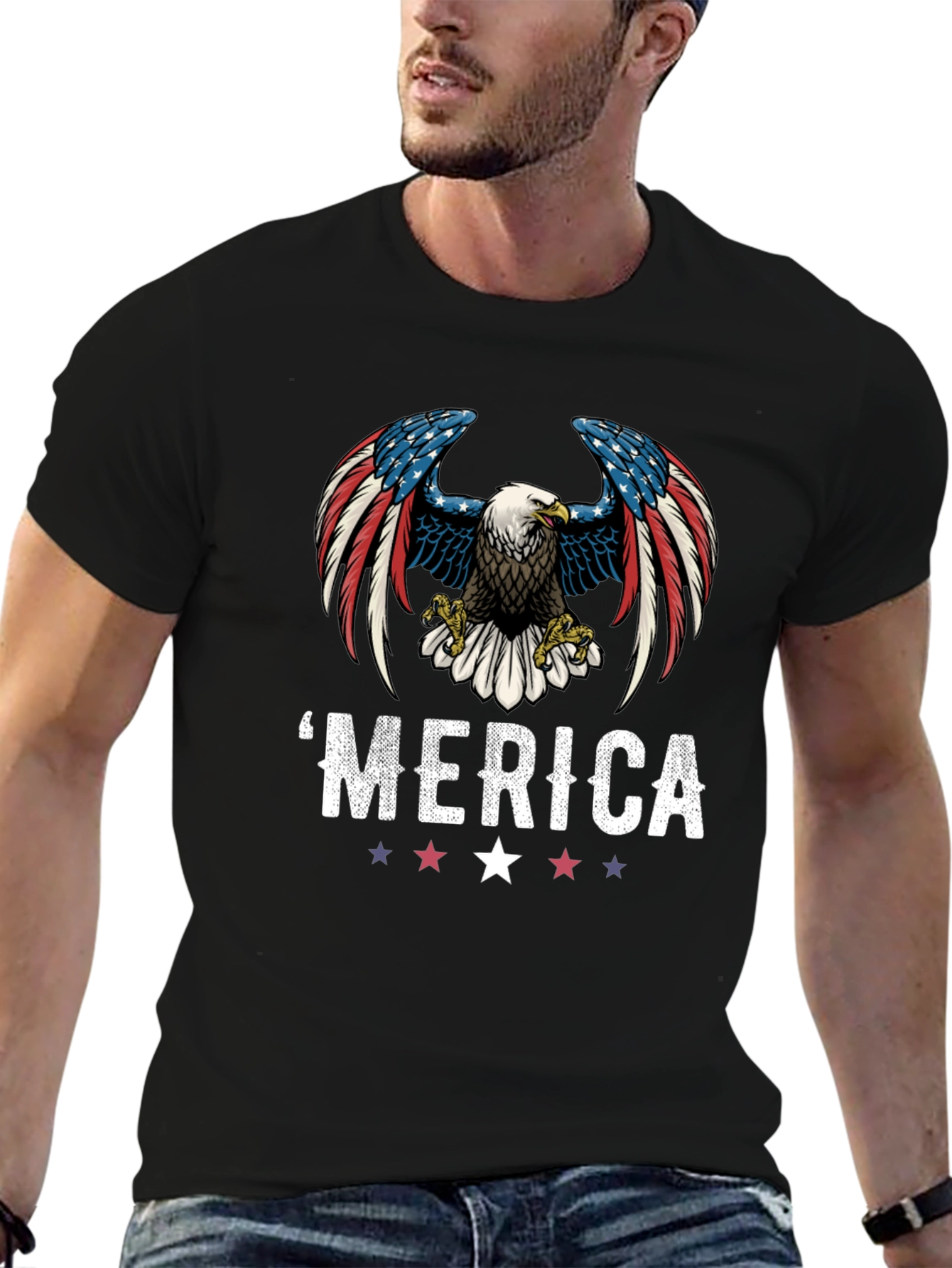 Patriotic Eagle Graphic T-Shirt