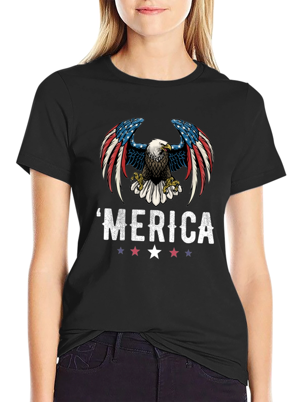 Patriotic Eagle Graphic T-Shirt