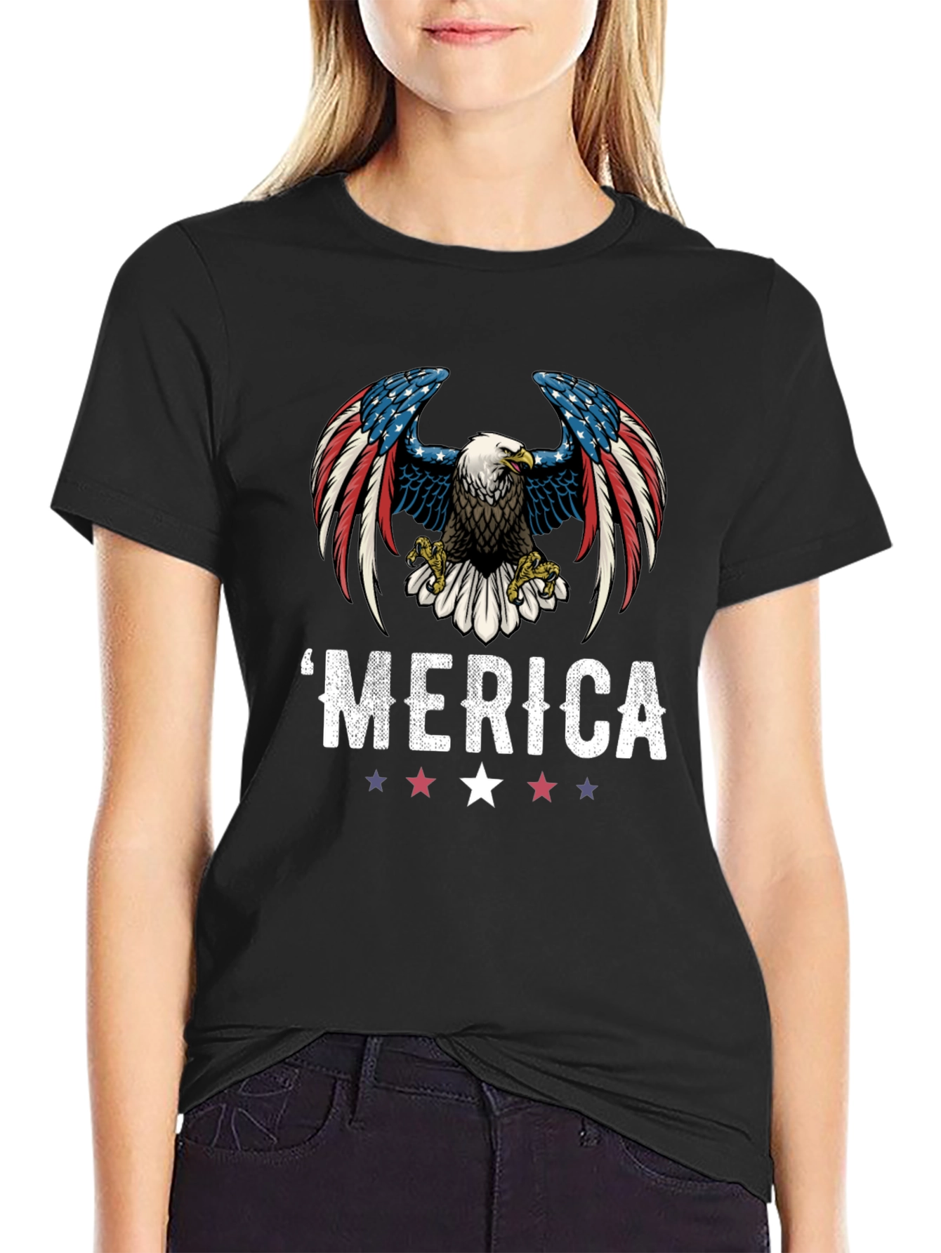 Patriotic Eagle Graphic T-Shirt