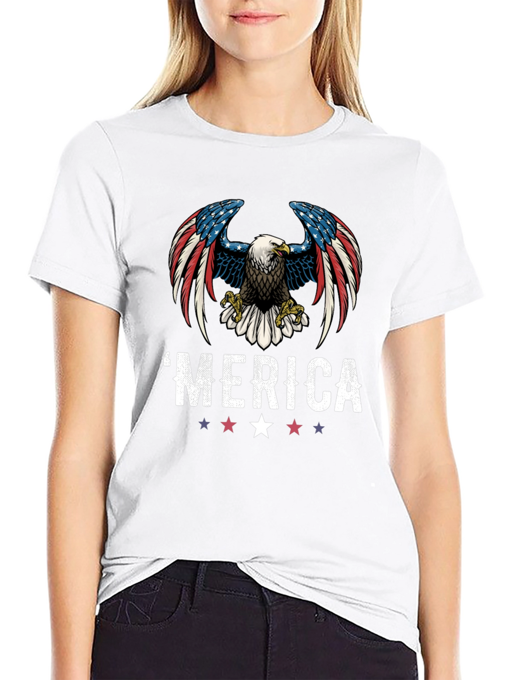 Patriotic Eagle Graphic T-Shirt