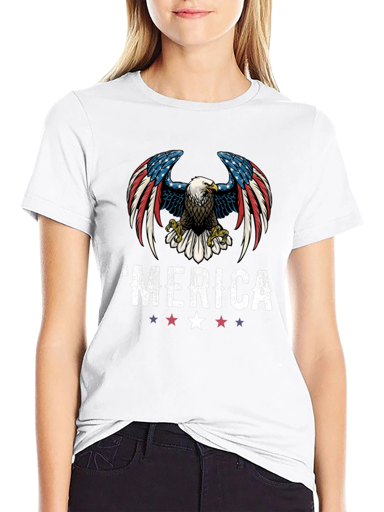 Patriotic Eagle Graphic T-Shirt
