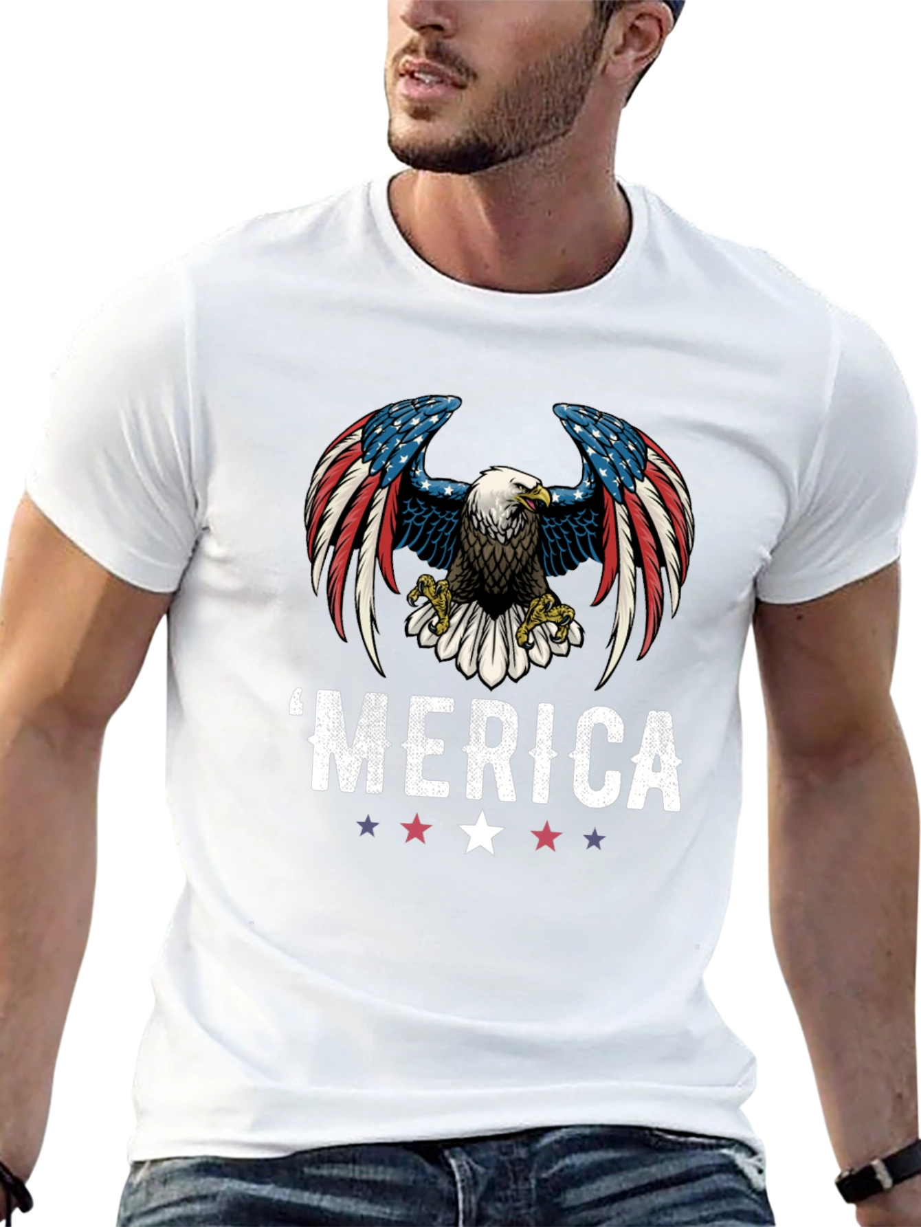 Patriotic Eagle Graphic T-Shirt