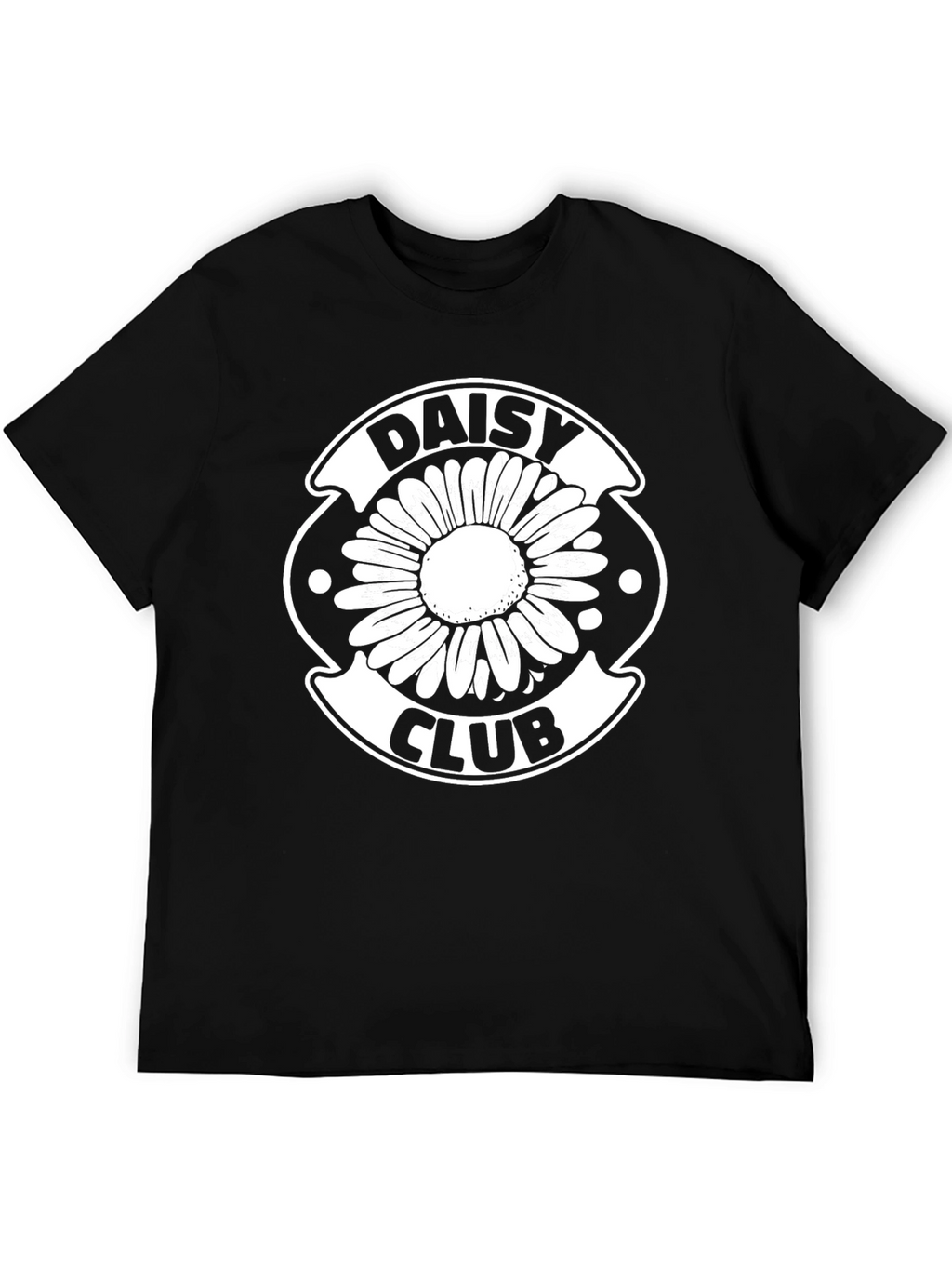 Daisy Club T-Shirt - Black Cotton Graphic Tee