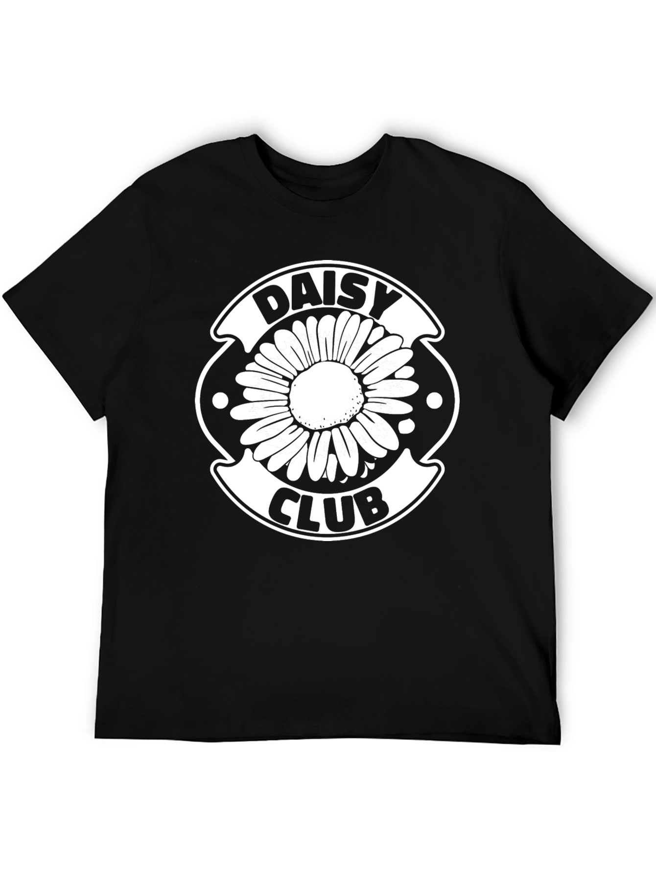 Daisy Club T-Shirt - Black Cotton Graphic Tee