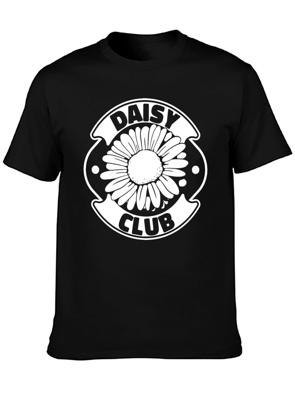 Daisy Club T-Shirt - Black Cotton Graphic Tee