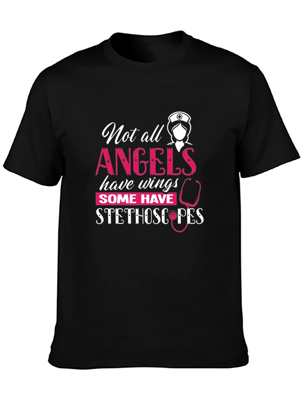 Nurse Angel Stethoscope Graphic T-Shirt
