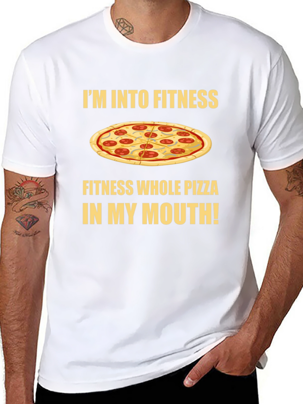 Fitness Whole Pizza T-Shirt - Foodie Apparel