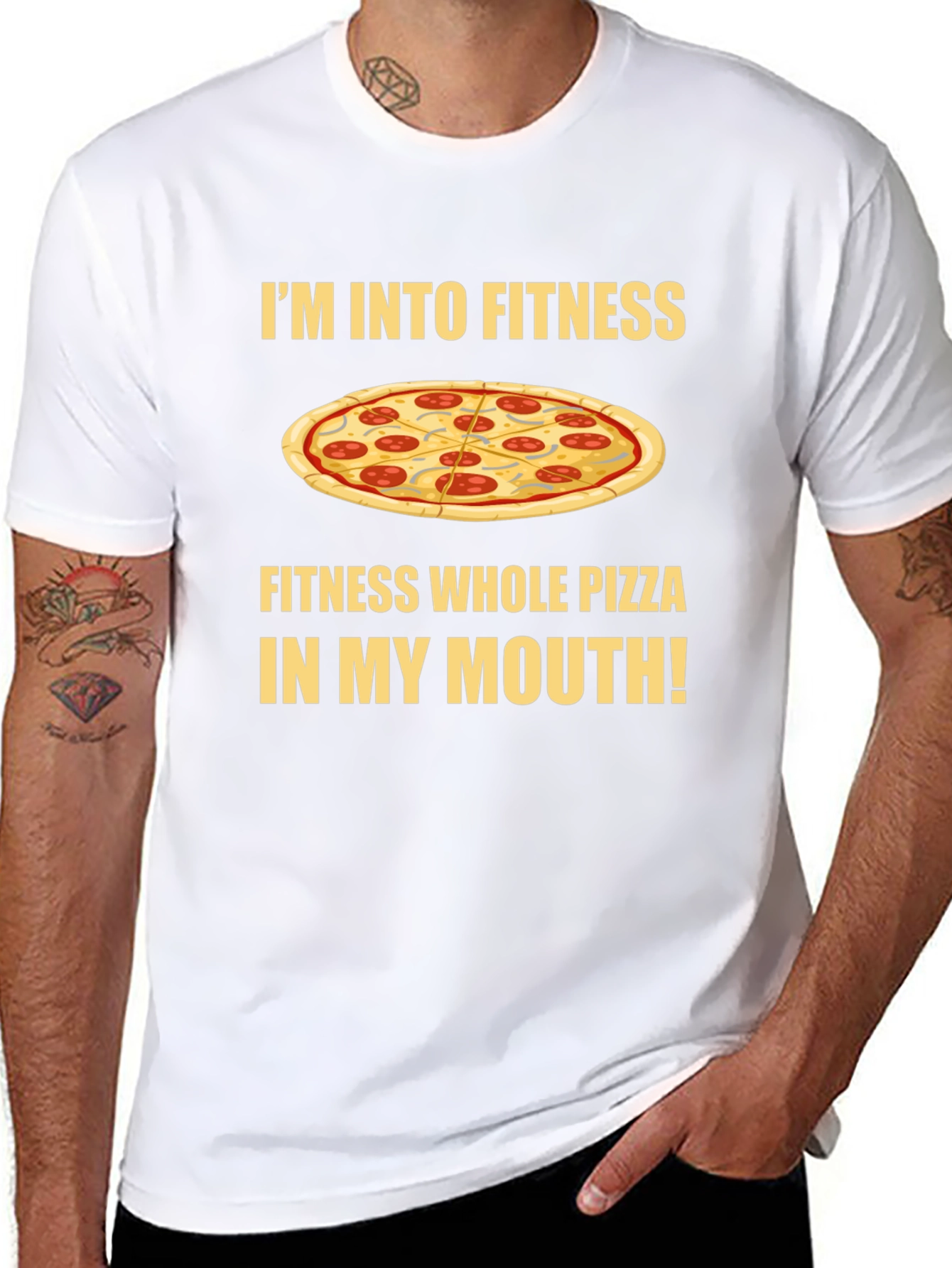 Fitness Whole Pizza T-Shirt - Foodie Apparel