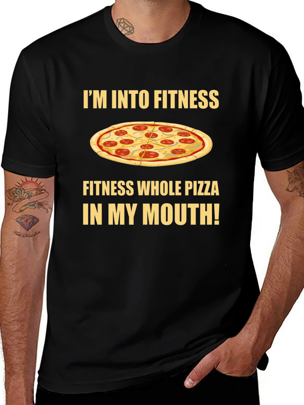 Fitness Whole Pizza T-Shirt - Foodie Apparel
