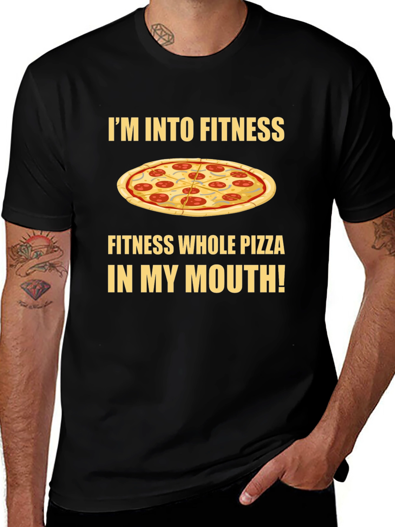 Fitness Whole Pizza T-Shirt - Foodie Apparel