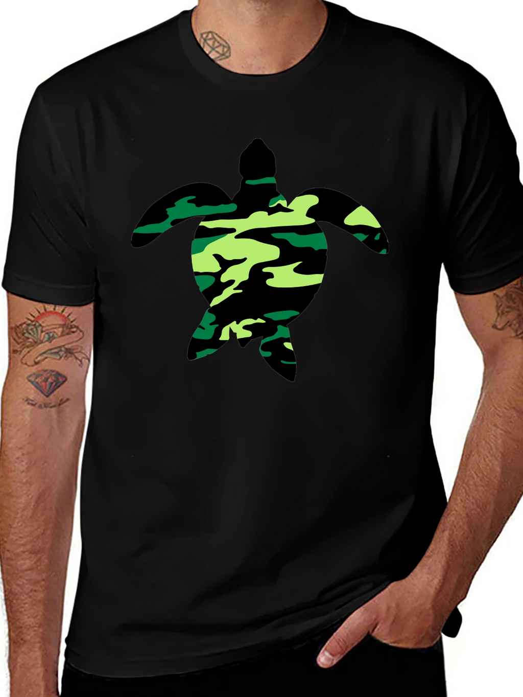 Camouflage Turtle Graphic Tee