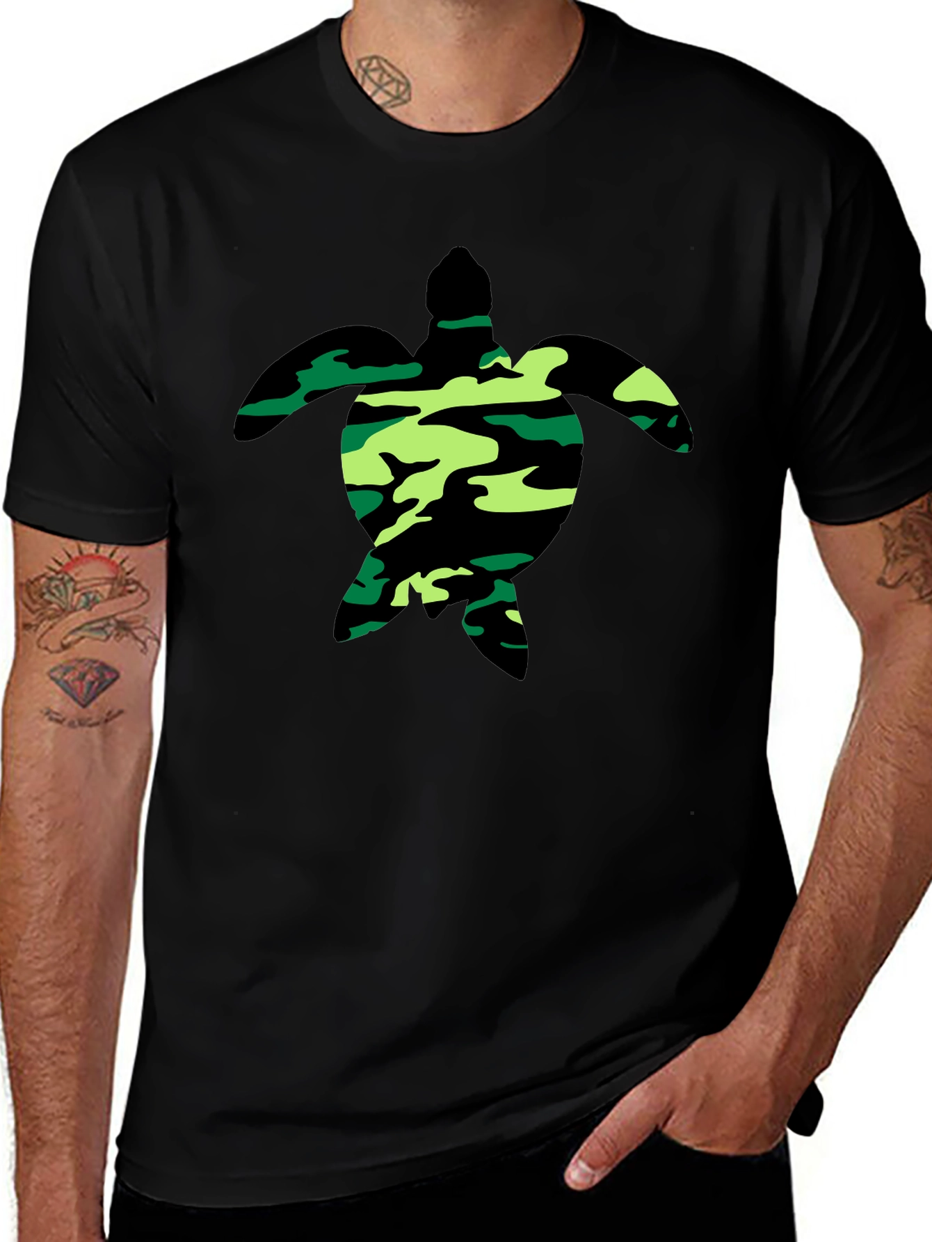 Camouflage Turtle Graphic Tee