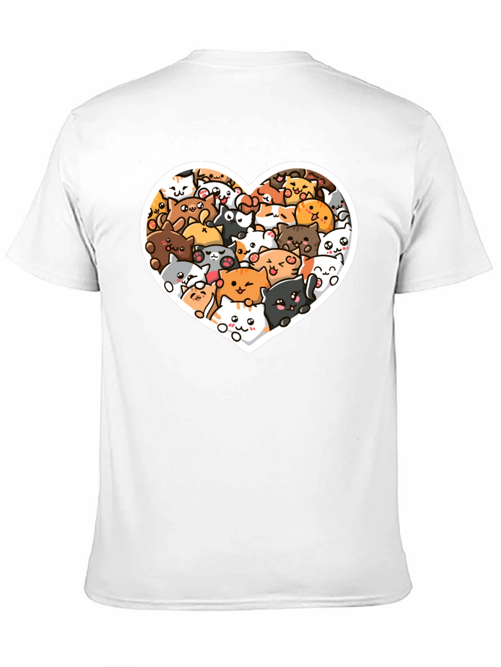 Cute Cat Heart T-Shirt - Black Graphic Tee