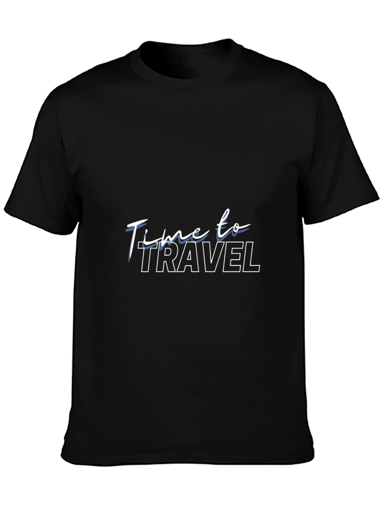 Time to Travel Black Graphic T-Shirt