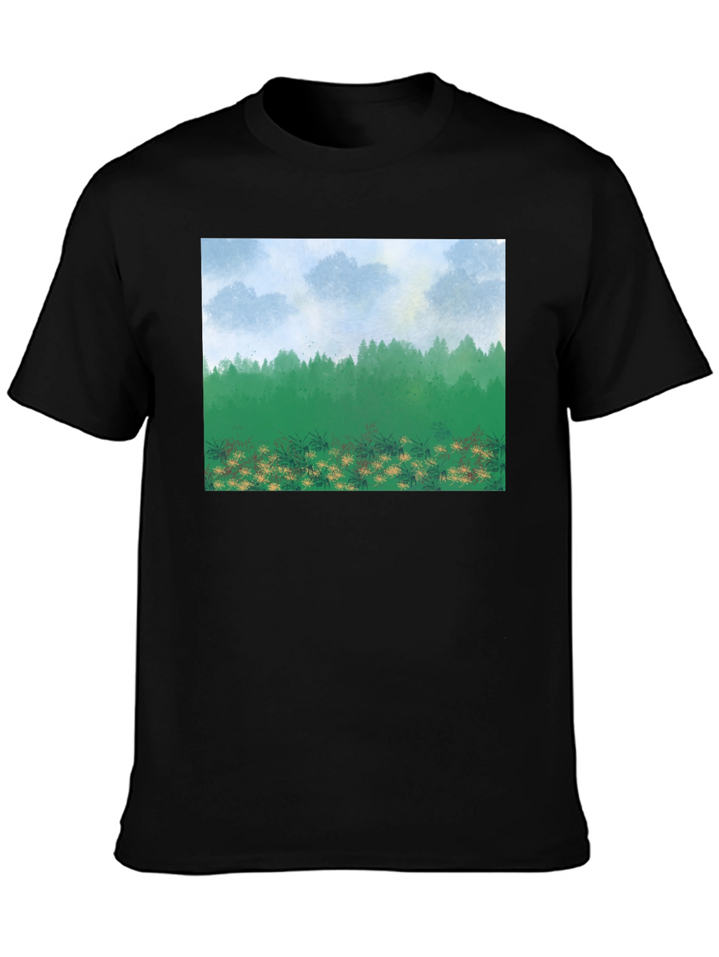Natures Vista Graphic Tee - Black Cotton Comfort