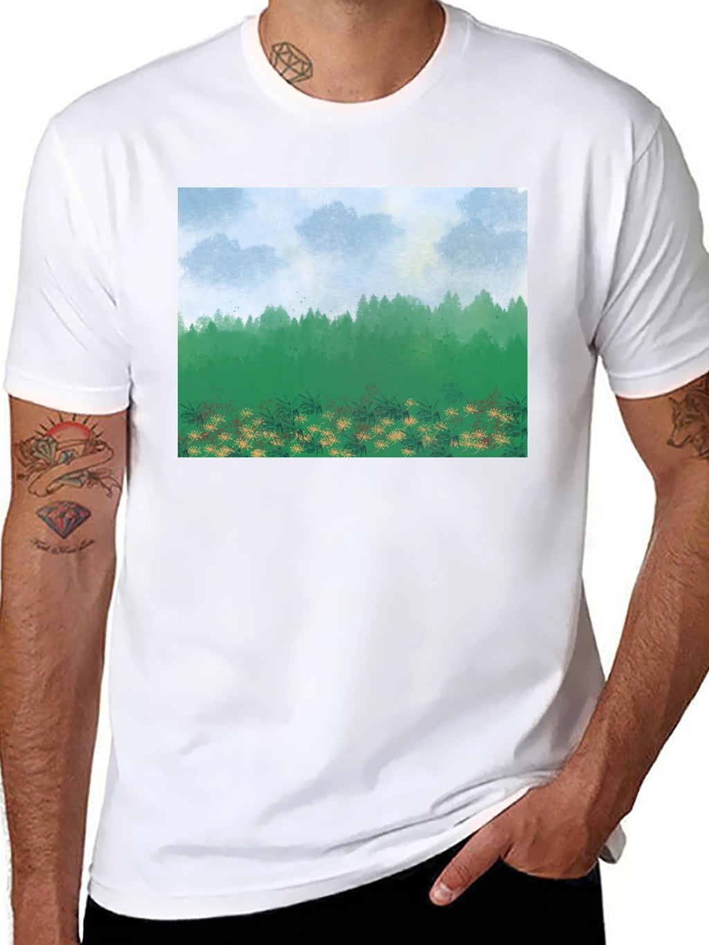 Natures Vista Graphic Tee - Black Cotton Comfort