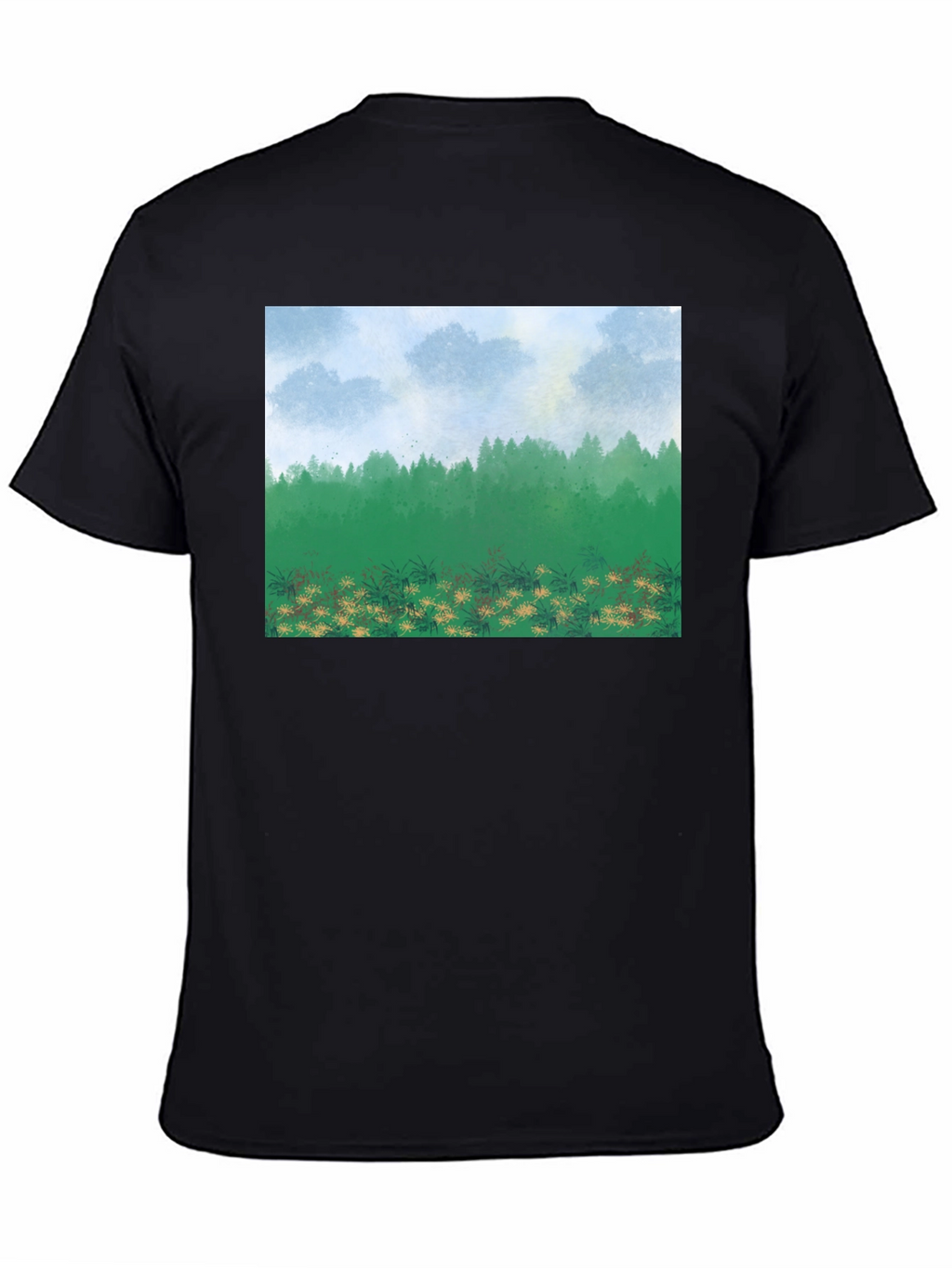 Natures Vista Graphic Tee - Black Cotton Comfort