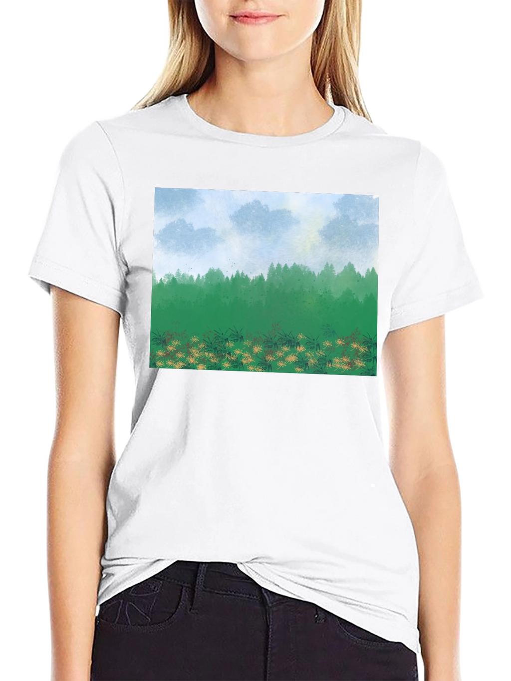 Natures Vista Graphic Tee - Black Cotton Comfort