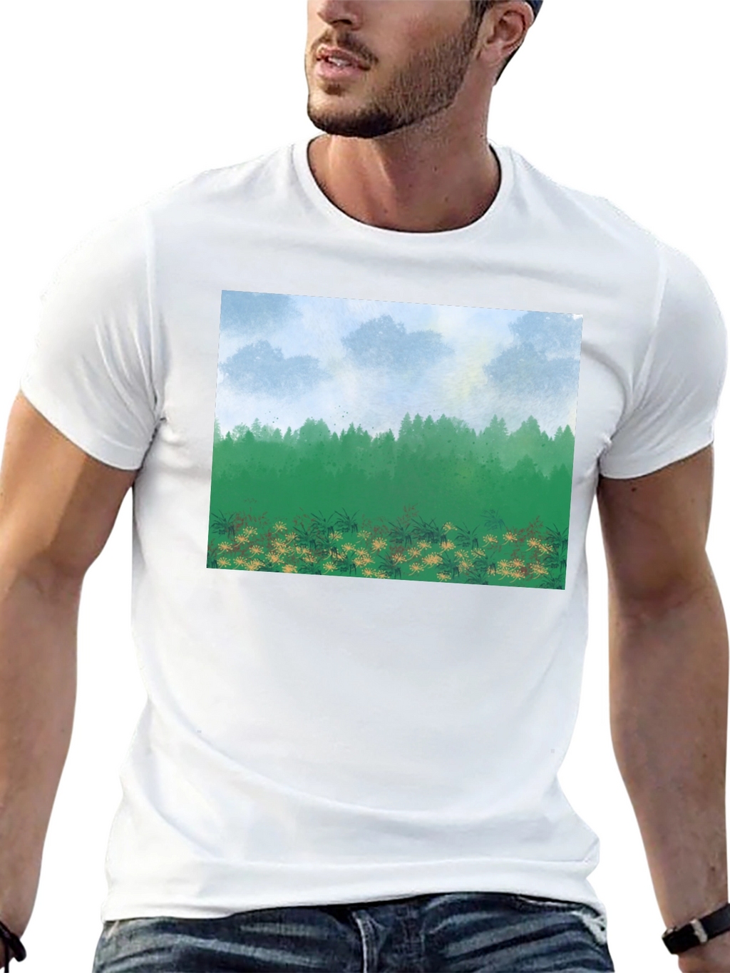 Natures Vista Graphic Tee - Black Cotton Comfort