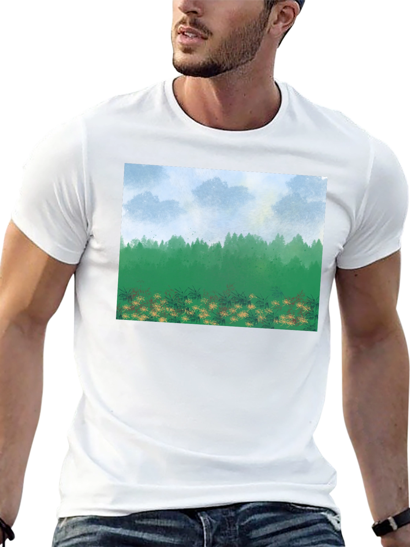 Natures Vista Graphic Tee - Black Cotton Comfort