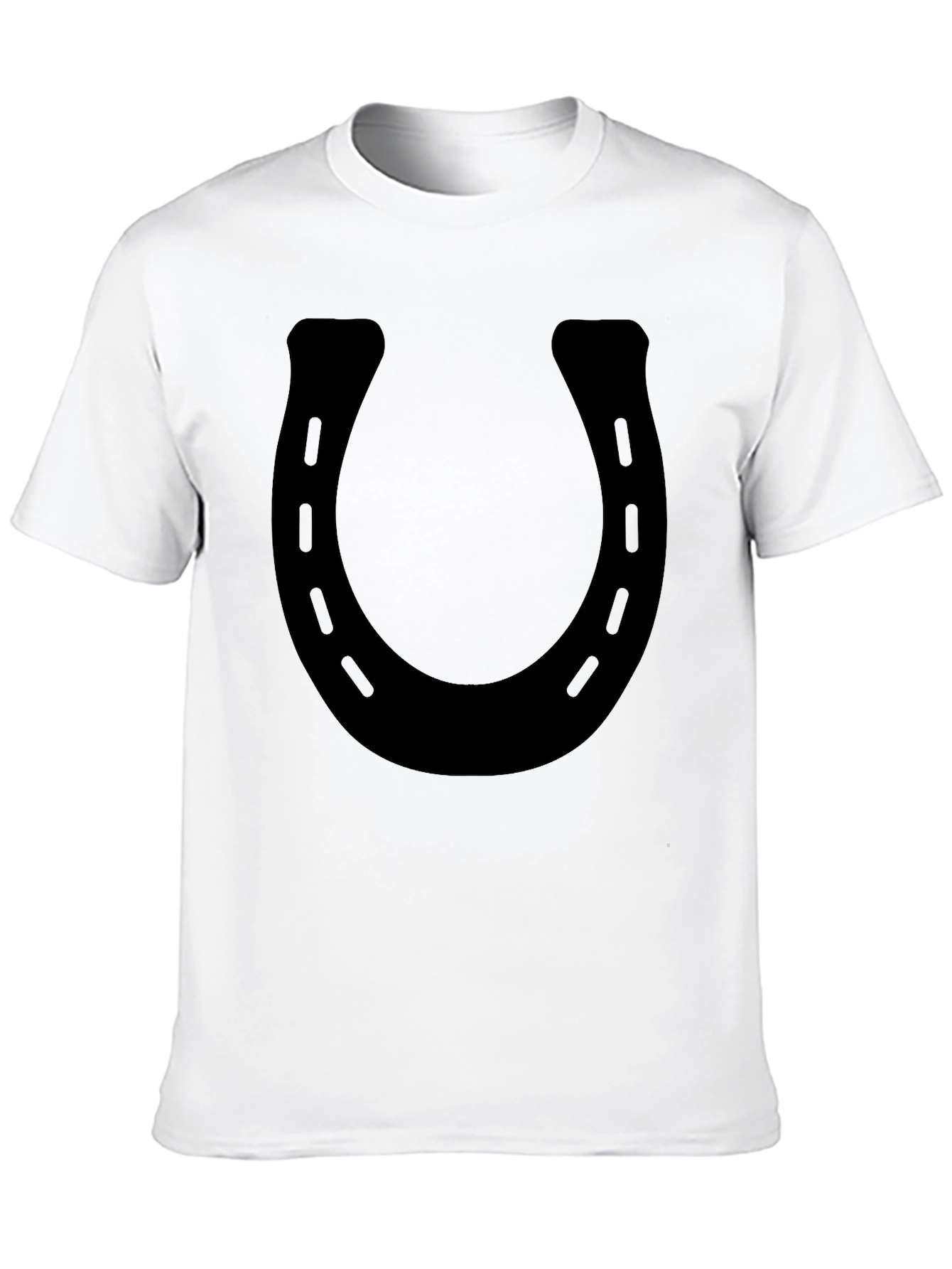 Lucky Horseshoe Graphic Tee - Mens Black Cotton T-Shirt