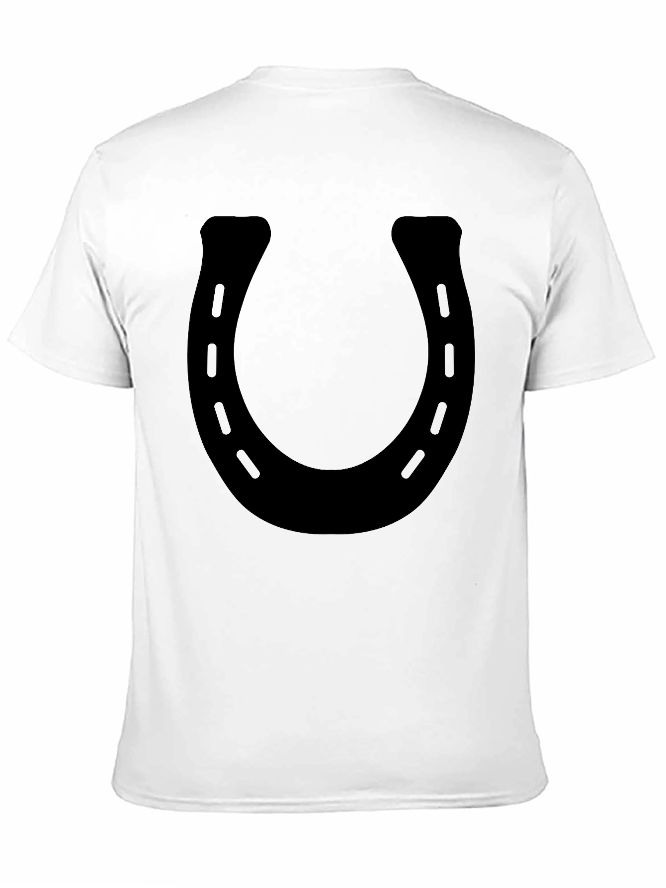 Lucky Horseshoe Graphic Tee - Mens Black Cotton T-Shirt