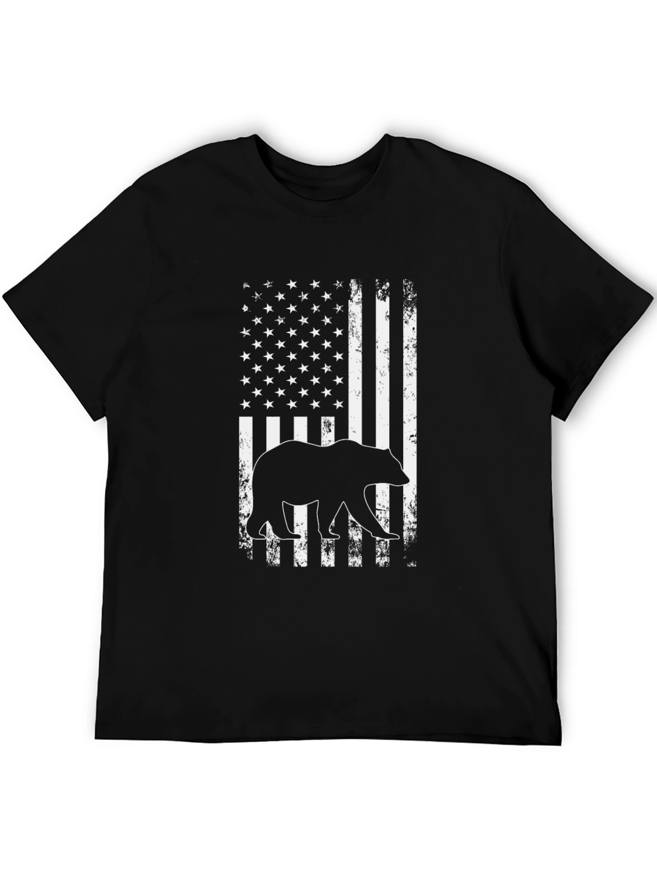 American Flag Bear Graphic T-Shirt