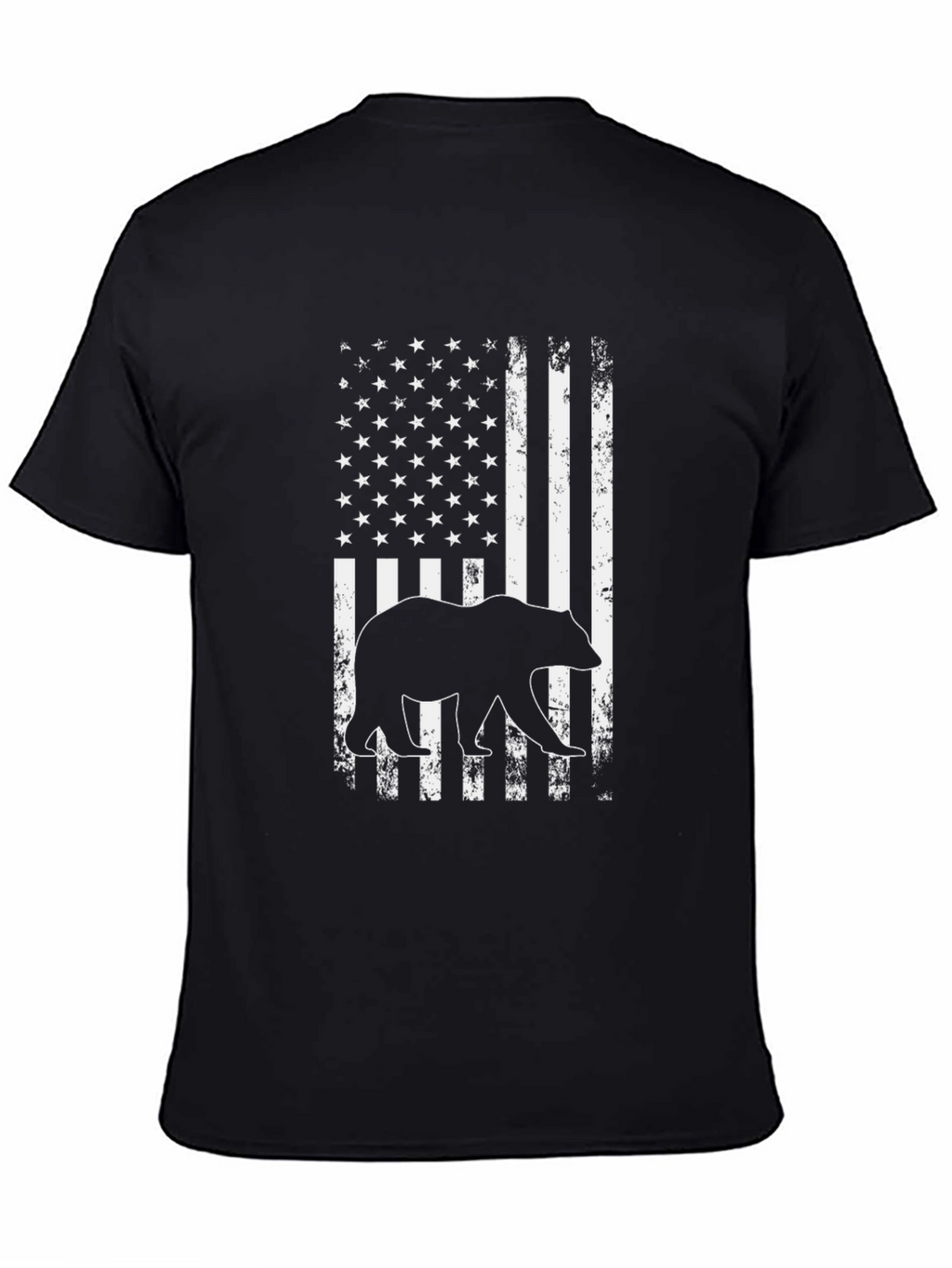 American Flag Bear Graphic T-Shirt