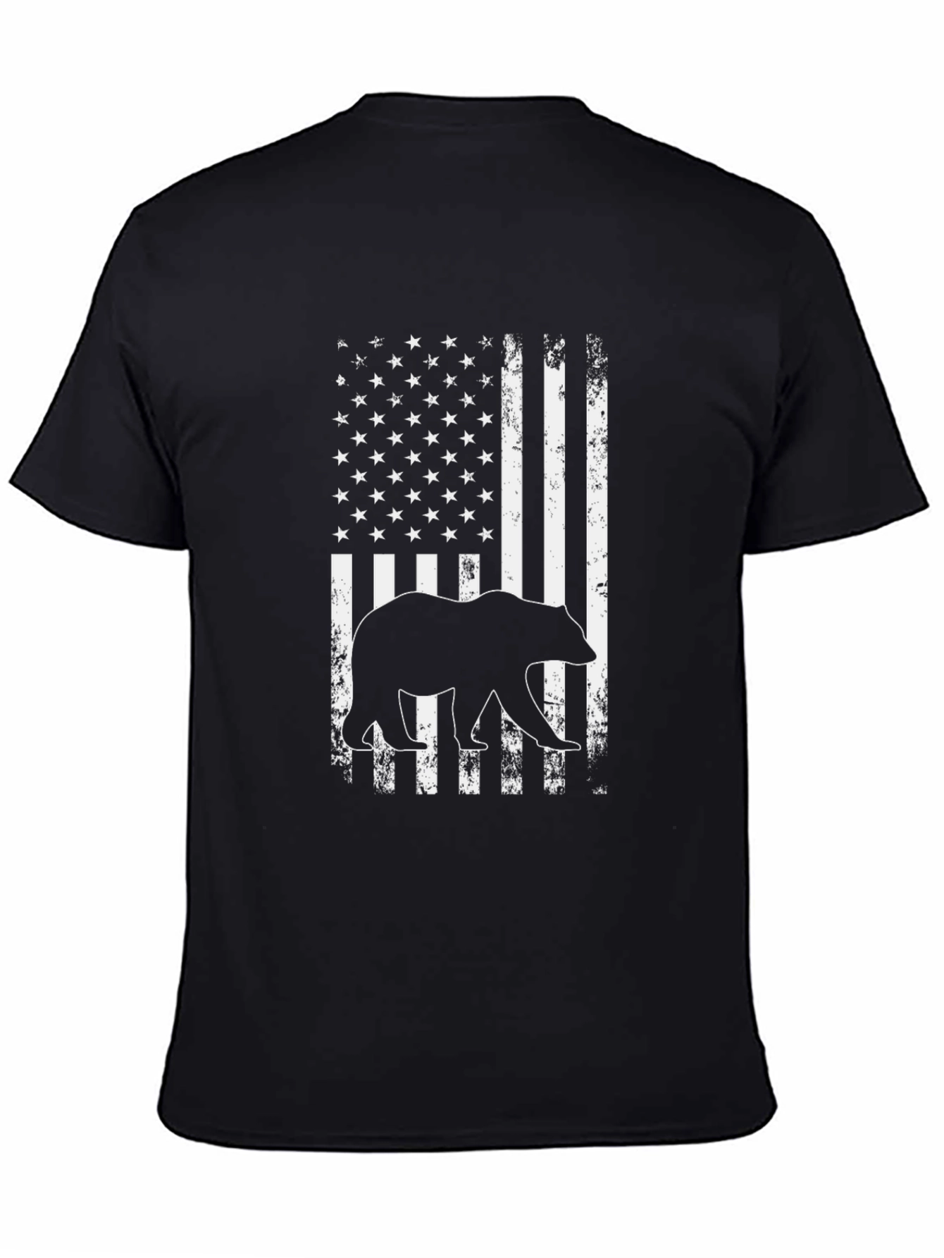 American Flag Bear Graphic T-Shirt