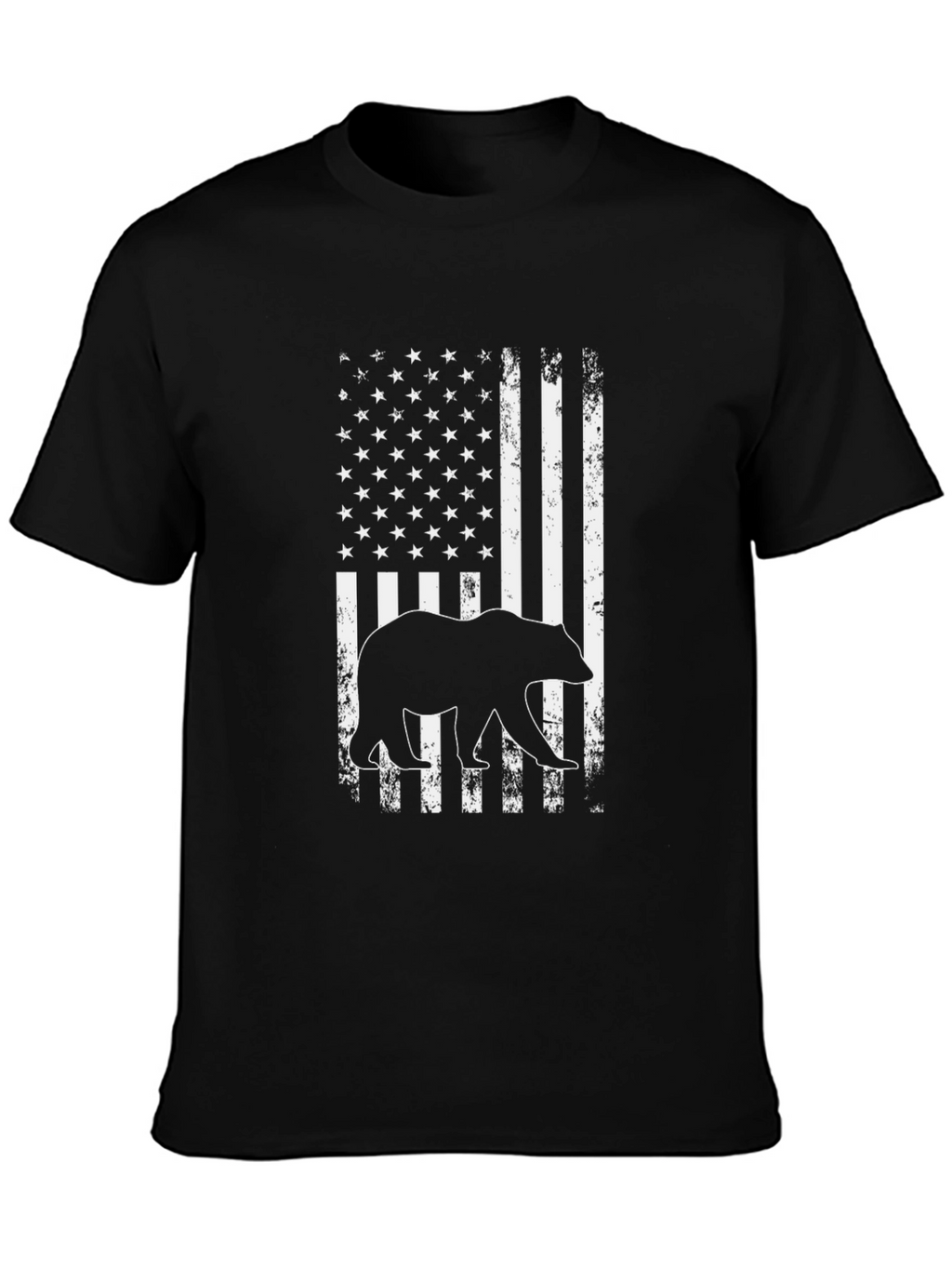 American Flag Bear Graphic T-Shirt