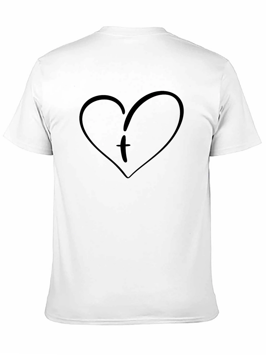 Heart Initial T-Shirt - Black Cotton Tee