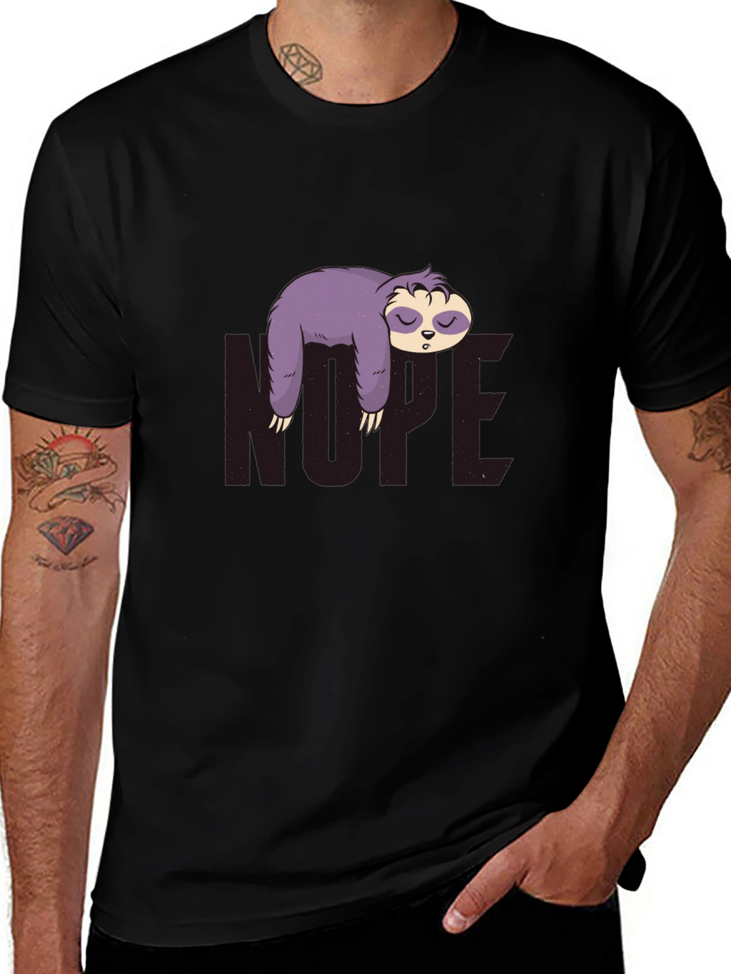 Nope Sloth Graphic Tee - Relaxed Fit