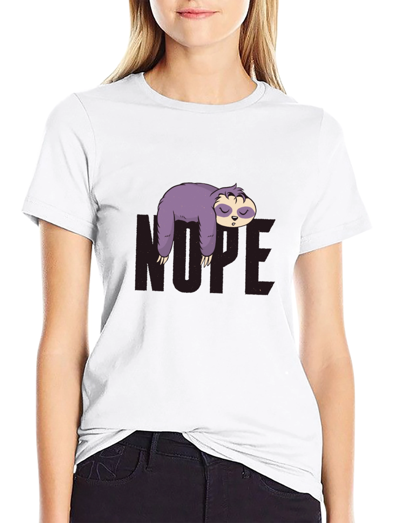 Nope Sloth Graphic Tee - Relaxed Fit