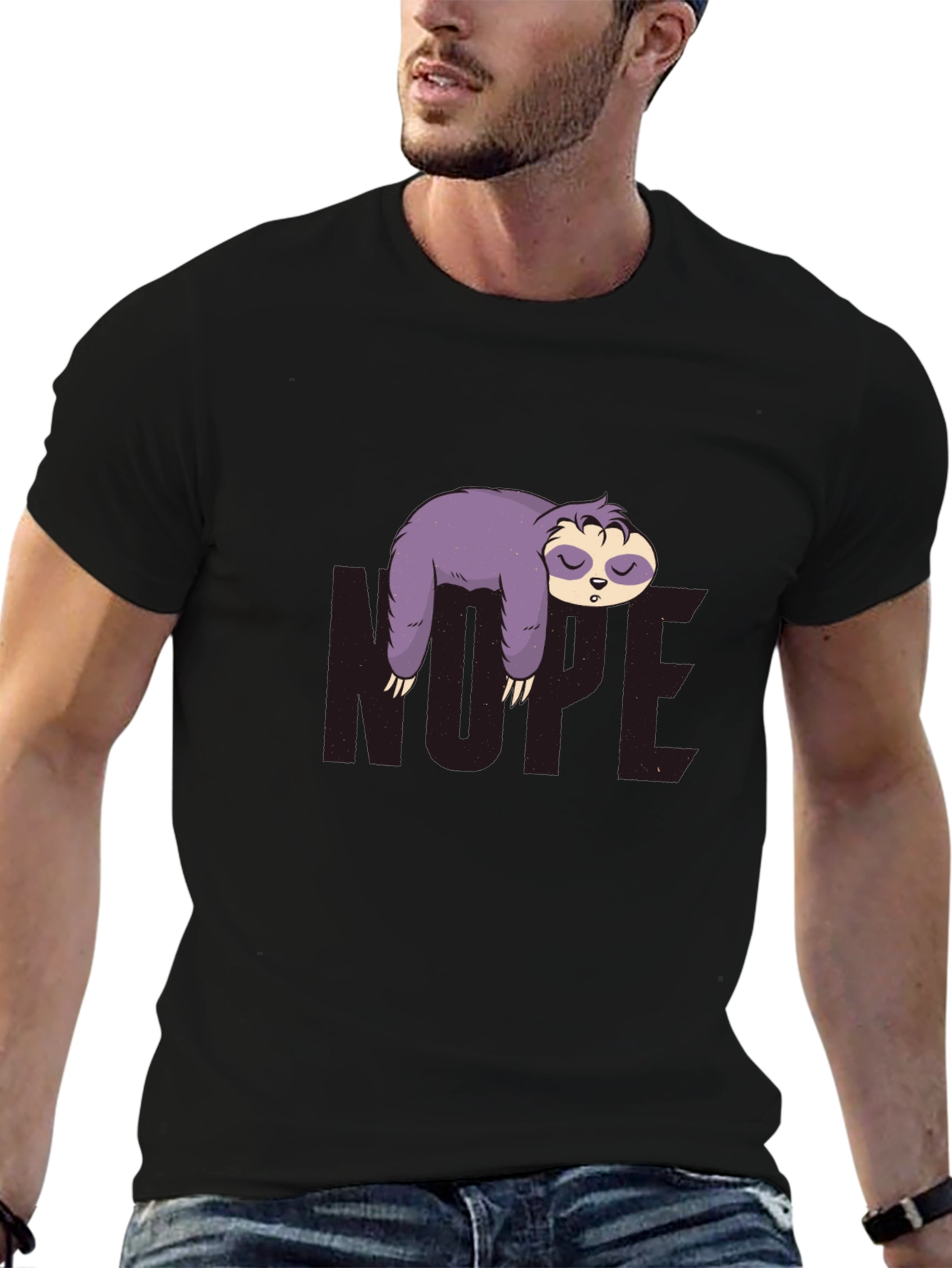 Nope Sloth Graphic Tee - Relaxed Fit
