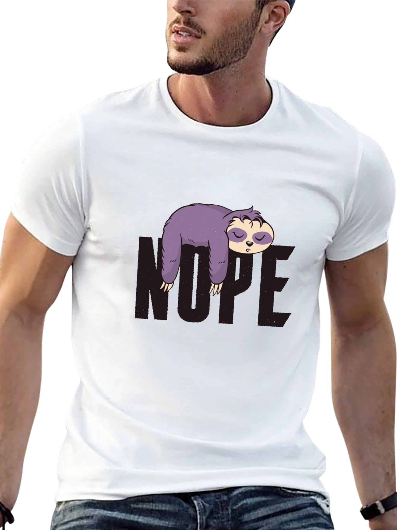 Nope Sloth Graphic Tee - Relaxed Fit