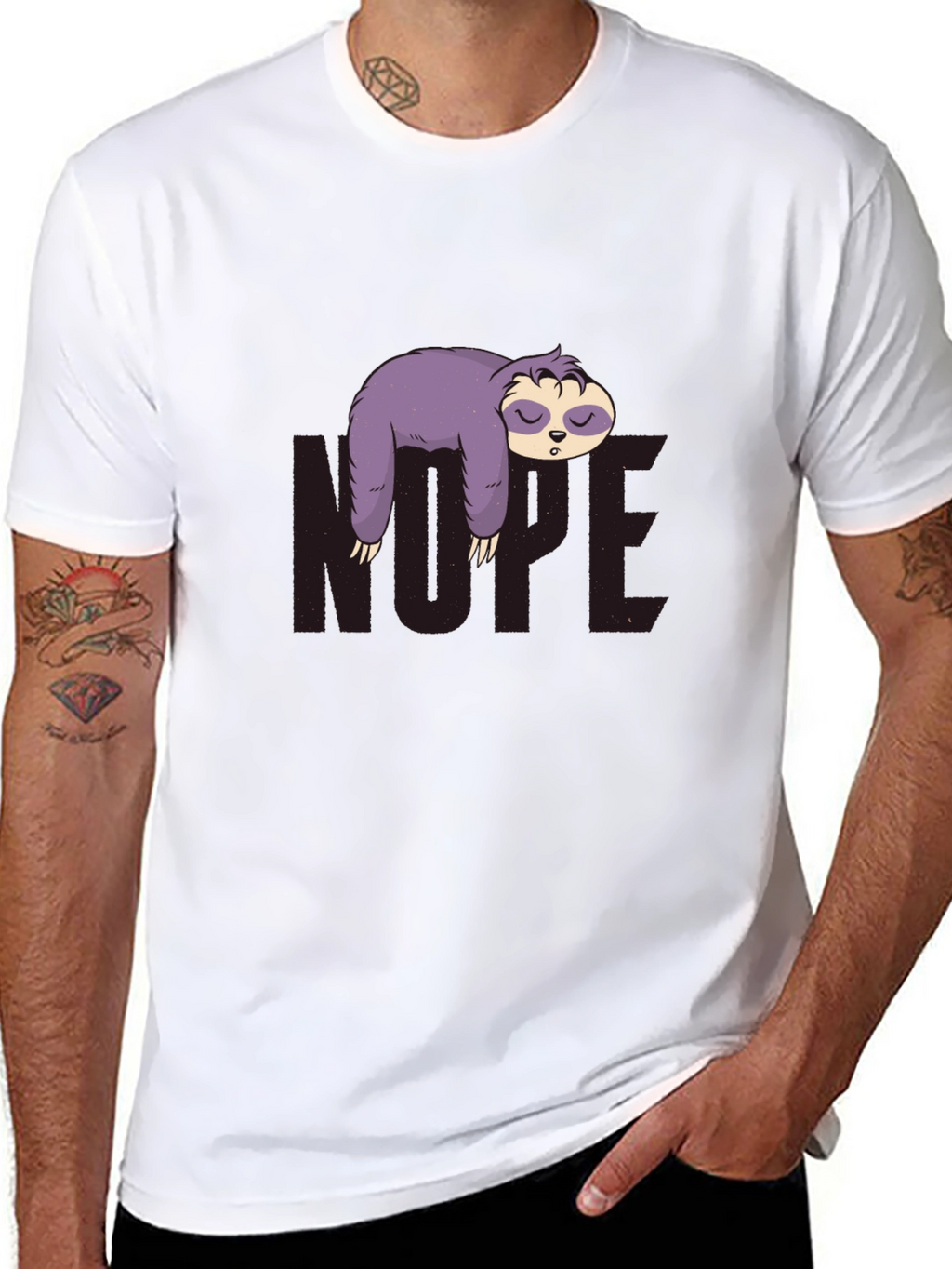 Nope Sloth Graphic Tee - Relaxed Fit