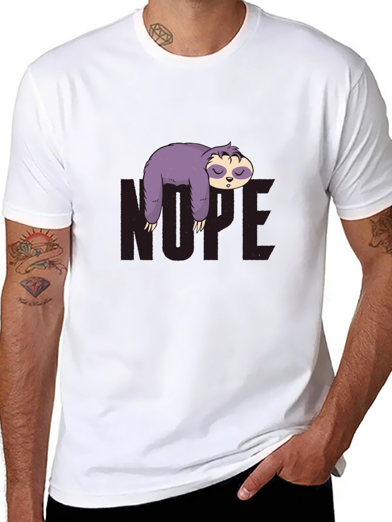 Nope Sloth Graphic Tee - Relaxed Fit
