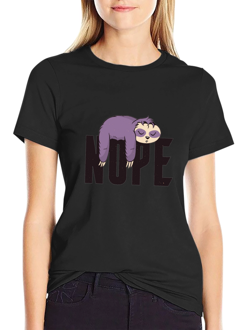 Nope Sloth Graphic Tee - Relaxed Fit