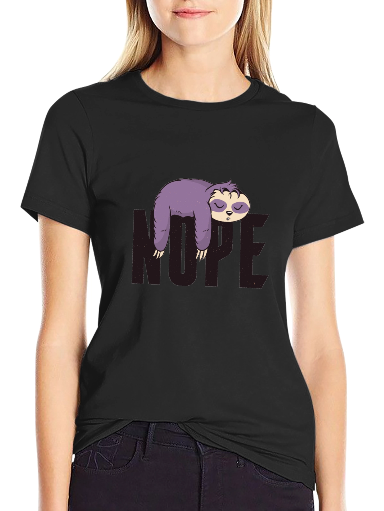 Nope Sloth Graphic Tee - Relaxed Fit