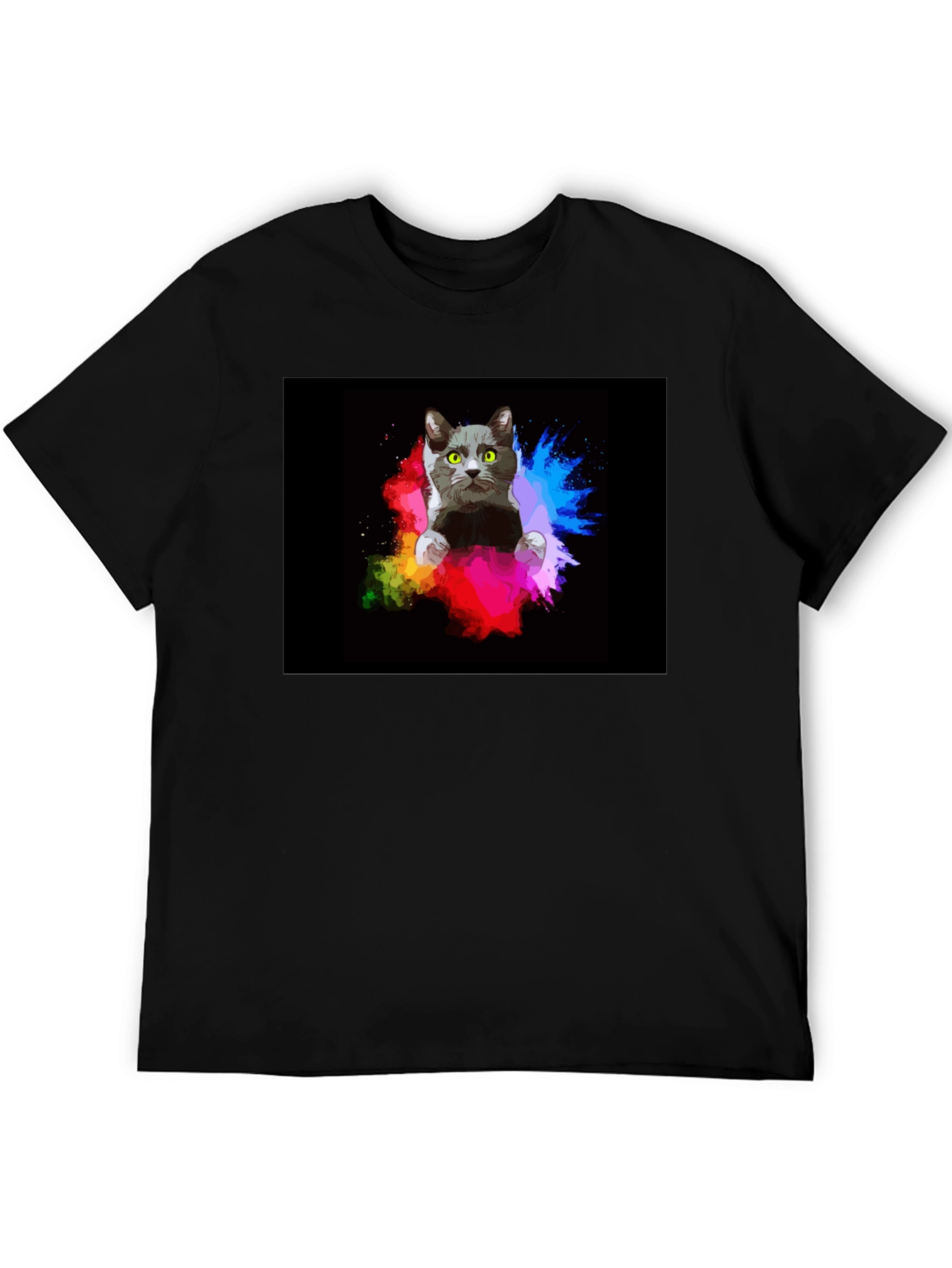 Cat Art T-Shirt - Colorful Pet Graphic Tee