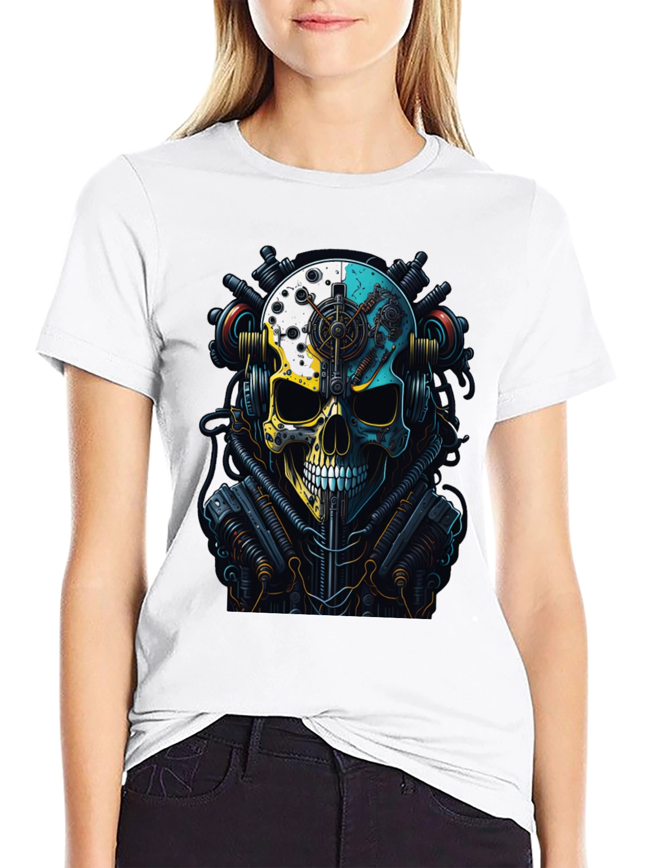 Steampunk Skull Graphic T-Shirt