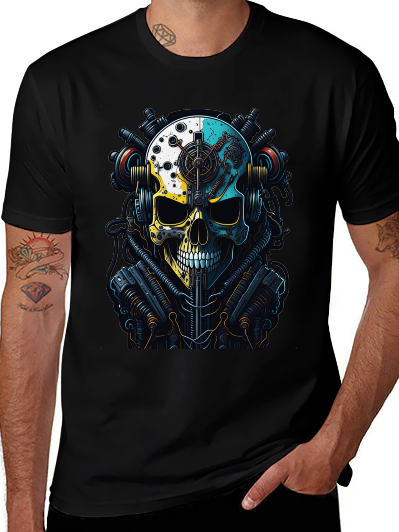 Steampunk Skull Graphic T-Shirt