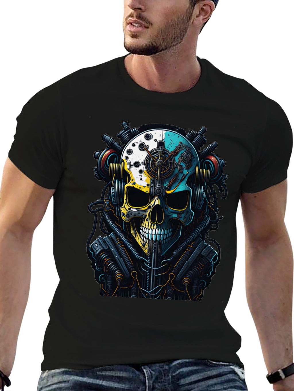 Steampunk Skull Graphic T-Shirt